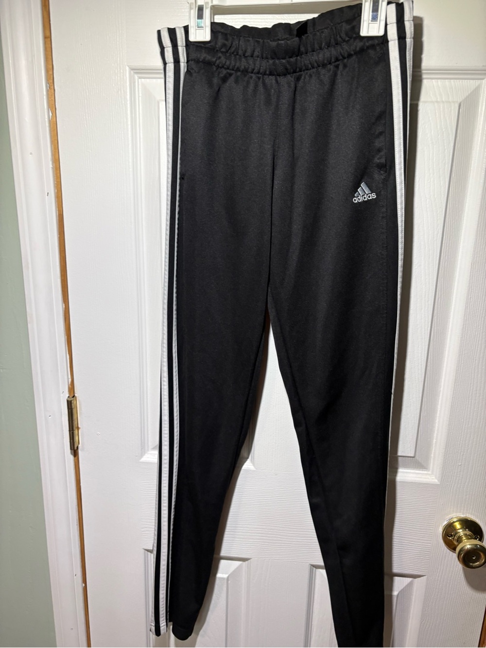 adidas Black Athletic Pants with White Logo Tag